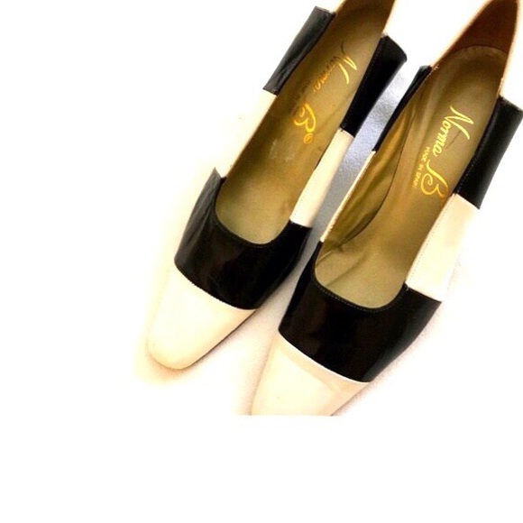 Norma J. Baker Shoes - Norma B. White and Black Spectator Pumps Heels 8.5